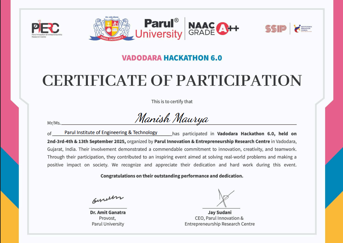 Hackathon Certificate
